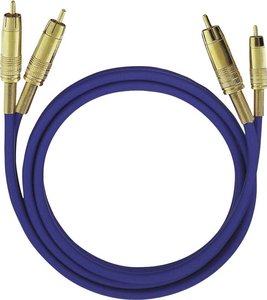 Kabel audio, Cinch Oehlbach 2039, [2x złącze męskie RCA/cinch - 2x złącze męskie RCA/cinch], 10.00 m, niebieski