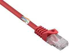 Kabel LAN Renkforce RF-5043990, 1 szt., RJ45, CAT 5e, U/UTP, 0.15 m, czerwony