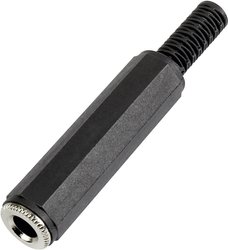 Złącze męskie jack 6,35 mm TRU COMPONENTS 595216, niklowany, złącze żeńskie proste, 1 szt.