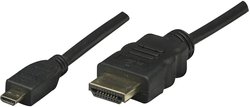 Kabel HDMI, złącze męskie HDMI na złącze męskie micro HDMI D, czarny, 2 m Kabel HDMI Manhattan 324427-CG 324427-CG, HDMI 4K, 2.00 m