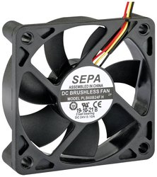 Wentylator osiowy SEPA PLB60B24FSE31A, 24 V/DC, 27.6 m³/h, (D x S x W) 60 x 60 x 15 mm