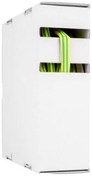 Rurka termokurczliwa bez kleju, H-2F, obkurcz 2:1, 12,7 - 6,4mm, żółto-zielone paski, w kartonie dyspenserowym 8m Rurka termokurczliwa bez kleju Hongshang H-2F 2181959108, 2:1, od 12.70 mm do 6.40 mm, 8 m