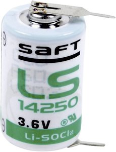 Bateria 1/2 AA Saft LS142502PF, 3.6 V, 1200 mAh, litowe, U-piny do lutowania, 1 szt.