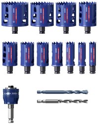 Zestaw otwornic EXPERT Tough Material, 20/22/25/32/35/40/44/51/60/68/76 mm, 14 szt. Zestaw otwornic Bosch Accessories EXPERT Tough 2608900448  14 szt.