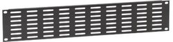 Adam Hall 19-calowe części 87222 VH - 19-calowy panel wentylacyjny U 2 U, poziome szczeliny wentylacyjne Osłona wentylatora Adam Hall 87222VH 87222VH 2 U