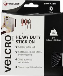 Taśma rzepowa do przyklejenia element z pętelkami i haczykami, wysoka wytrzymałość (D x S) 2500 mm x 50 mm czarny VELCRO® VEL-EC60245 2.5 m