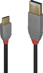 Kabel USB LINDY LINDY 3m USB 2.0 A/C Kabel Anthra, USB 2.0, Złącze męskie USB-A, Złącze męskie USB-C®, 3.00 m