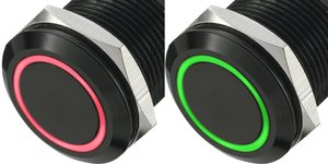 Przycisk wandaloodporny chwilowy TRU COMPONENTS LAS1-AGQ-11E/R-G, 1 x wył/(wł), 1 szt.