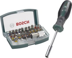 32 szt. Zestaw końcówek wkrętakowych z kodowaniem kolorystycznym + śrubokręt ręczny Bity Bosch Accessories Promoline 2607017189, 32 części