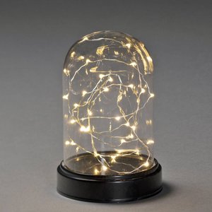 Szklana kopuła dekoracyjna LED ze srebrnym drutem, zegar 6h Lampa dekoracyjna Konstsmide 1215-877 1215-877  LED
