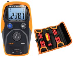 Wodoszczelny niezniszczalny multimetr TRMS ''Flashmeter'' z 7-częściowym zestawem narzędzi ''Aladino'' Multimetr HT Instruments FLASHMETER K