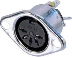 Złącze męskie okrągłe DIN NYS325 Rean AV NYS325 złącze żeńskie z kołnierzem, wyjście proste Ilość styków: 5  srebrny 1 szt.