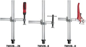 Element mocujący do stołów spawalniczych z regulowanym wysięgnikiem Bessey TWV16-20-15-2K Maksymalna rozpiętość:200 mm  Posuw:150 mm