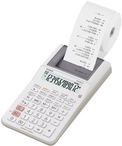 Casio HR-8RCE-WE  Kalkulator stacjonarny drukujący biały Wyświetlacz: 12 bateryjne, z sieci elektrycznej (opcjonalnie) (S x W x G) 102 x 42 x 209 mm