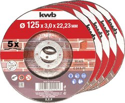 Tarcze tnące do obróbki kamienia, Ø 125 mm, 5 szt. Tarcza tnąca prosta kwb 792295 125 mm 5 szt.