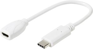 adapter USB Vivanco DCAVVUSBCMB02W 37558, [1x złącze żeńskie Micro USB - 1x złącze męskie USB-C 2.0]
