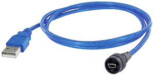 Kabel USB encitech 1310-0009-01, USB 2.0, Złącze męskie USB Mini-B, Złącze męskie USB-A, 1.00 m
