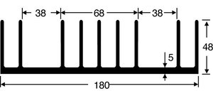 Radiator Fischer Elektronik SK 53 100 SA 0.65 K/W