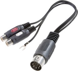 SpeaKa Professional SP-7870284  Cinch / Złącze DIN Audio Adapter Y [1x złącze męskie diodowe 5-pin (DIN) - 2x złącze żeńskie RCA/cinch] czarny