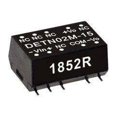 Moduły przetwornicy SMD DC/DC MeanWell serii DETN02 SMD Case Dual Output: Moc 1:1: 2W Moduł przetwornicy DC/DC Mean Well DETN02M-15 DETN02M-15 , 2 W, 67 mA, 1 szt.