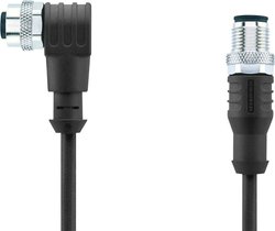 Kabel do czujników/elementów wykonawczych Escha AL-WWAK4-2-AL-WAS4/S370 8044050, Złącze M12, kątowe / złącze męskie M12, proste