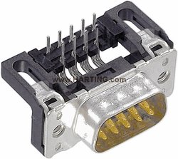 Listwa Pin męska do zabudowy z klipsem zatrzaskowym D-SUB 09 65 462 6812 Harting, 1 szt.