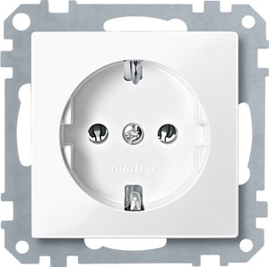 Gniazdo z uziemieniem Płytka przycisku Merten System M, 1-M, M-Smart, M-Plan, M-Creativ MEG2301-0319, biały (błyszczący)