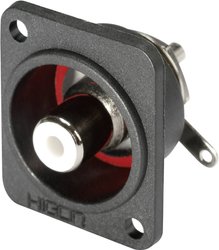 Złącze montażowe Chinch z kołnierzem D Hicon HI-CEFD-WHT, białe