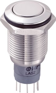 Przełącznik wciskany, wandaloodporny zatrzask TRU COMPONENTS LAS2GQF-11Z/S/P, 1 x wł/wł, 1 szt.
