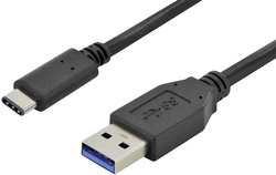 Kabel USB Digitus AK-300136-010-S, USB 3.2 Gen1 (USB 3.0), Złącze męskie USB-A, Złącze męskie USB-C®, 1.00 m