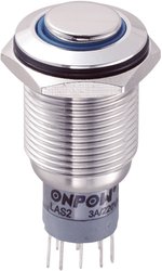 Przycisk wandaloodporny chwilowy TRU COMPONENTS LAS2GQH-22E/B/12V/S/P, 2 x wł/(wł), IP65, 1 szt.