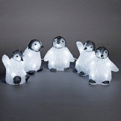 Figurka akrylowa Konstsmide 6266-203 Baby-Pinguin  zimna biel biały