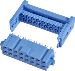 TE Connectivity 1658526-9 Listwa pin - żeńska z reduktorem naprężeń kablowych Siatka: 2.54 mm Ilośc pinów: 14 Ilość rzędów: 2 1 szt.