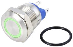 Przełącznik wciskany, wandaloodporny TRU COMPONENTS GQ12-AF-10E/J/G/24V/S TC-10090900, 13 mm, 48 V/DC, 2 A, 1 szt.