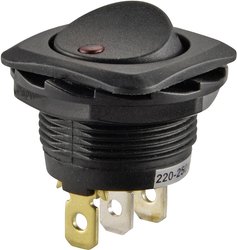 Przełącznik TRU COMPONENTS 1587557, 250 V/AC, 10 A, 1 x wył/wł, zatrzask, 1 szt.