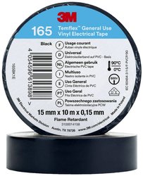 Taśma izolacyjna 3M Temflex™ 165 165BK1E Temflex™ 165 (D x S) 10 m x 15 mm 10 m 1 szt.