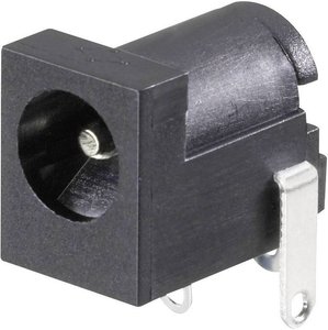 Gniazdo zasilające montażowe, styk przełączający, 3 A, 34 V, O 2.0 mm