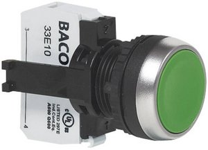 Przycisk BACO L21AA82B, 11 mm, 22,3 mm, IP66, max 600 V, 1 NO