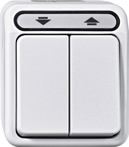 Przycisk rolet Komplet Merten AQUASTAR 4075012, biały polarny