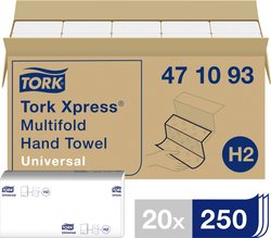 Uniwersalne ręczniki papierowe Multifold, jednowarstwowe TORK 471093  Ręczniki papierowe  biały  20 szt.