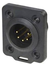 Złącze męskie XLR Neutrik NC5MDX-TOP, złącze męskie do wbudowania, 1 szt.