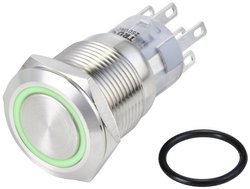 Przycisk wandaloodporny TRU COMPONENTS LAS1-AGQ-22ZE/G/24V/S TC-10090980, 20 mm, 250 V/AC, 3 A, 1 szt.