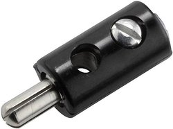 Wtyk babanowy miniaturowy, prosty, połączenie śrubowe, O 2,6 mm, szary