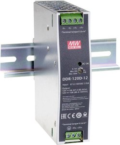 Przetwornik DC/DC na szynę DIN Mean Well DDR-120B-48 DDR-120B-48  48 V/DC 2.5 A 120 W Ilość wyjść:1 x