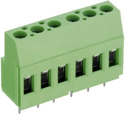 Zacisk skręcany AK700, odstępy 5,0 mm, zielony 6-pin