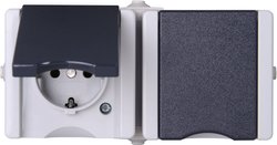 Gniazdo sieciowe z klapką Komplet Kopp proAQA 950656001, szary