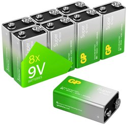 Bateria 9 V GP Batteries Super, alkaliczno-manganowe, 8 szt.