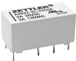 Przekaźnik drukowany Zettler Electronics AZ832P2-2C-5DE, bistabilny, 2 cewki, 220 V/DC, 250 V/AC, 3 A, 1 szt.