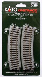 2-280 H0 Kato Unitrack Tor- łuk  22.5 ° 370 mm