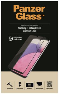 PanzerGlass 7291 Szkło ochronne do Samsunga Galaxy A33 5G, etui przyjazne, czarne PanzerGlass 7291 Szkło ochronne na wyświetlacz Pasuje do: Galaxy A33 5G 1 szt.